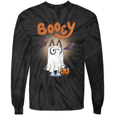 Booey Halloween Spooky Season Funny Boo Dog Ghost Tie-Dye Long Sleeve Shirt