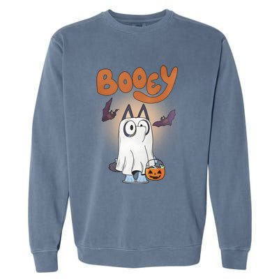 Booey Halloween Spooky Season Funny Boo Dog Ghost Garment-Dyed Sweatshirt