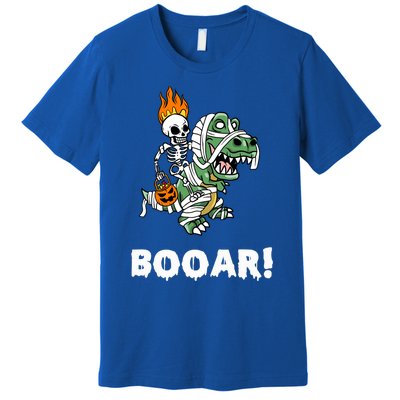 Booar Halloween Skeleton Dino TRex Halloween Dinosaur Gift Premium T-Shirt