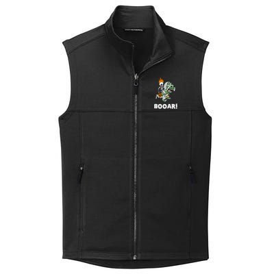 Booar Halloween Skeleton Dino TRex Halloween Dinosaur Gift Collective Smooth Fleece Vest