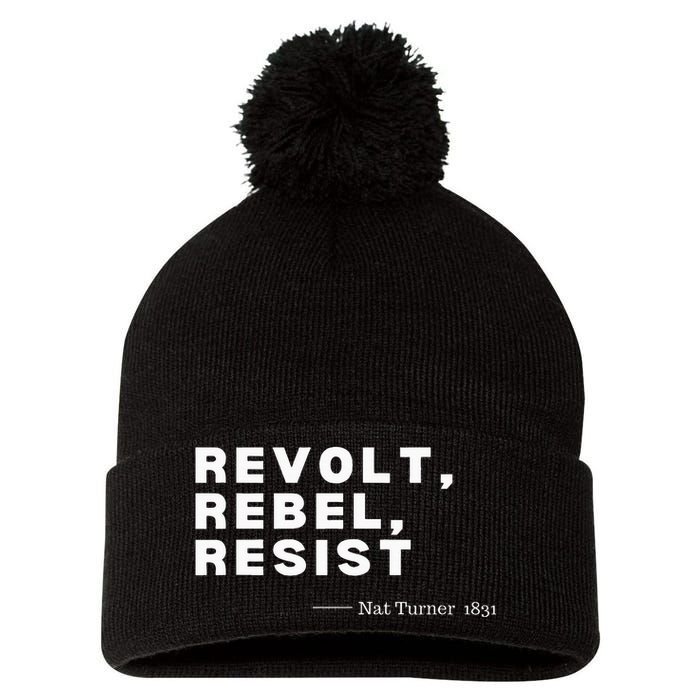 Black Historynat Turnerrevolt Rebel Resist Pom Pom 12in Knit Beanie