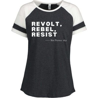 Black Historynat Turnerrevolt Rebel Resist Enza Ladies Jersey Colorblock Tee