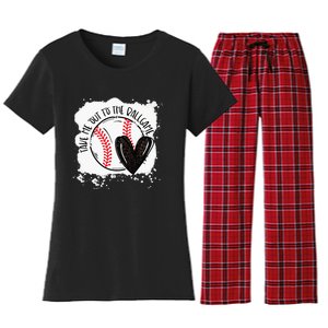 Ball Heart Take Me Out To Ball Game Ball Season .Png Women's Flannel Pajama Set