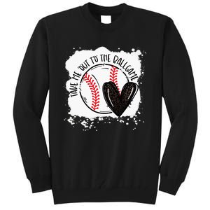 Ball Heart Take Me Out To Ball Game Ball Season .Png Tall Sweatshirt