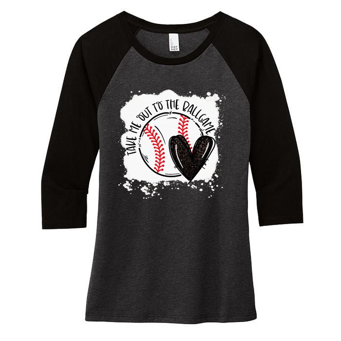 Ball Heart Take Me Out To Ball Game Ball Season .Png Women's Tri-Blend 3/4-Sleeve Raglan Shirt