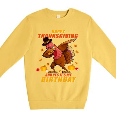 Birthday Happy Thanksgiving Dabbing Turkey Dab Gift Premium Crewneck Sweatshirt