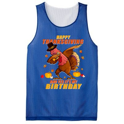 Birthday Happy Thanksgiving Dabbing Turkey Dab Gift Mesh Reversible Basketball Jersey Tank