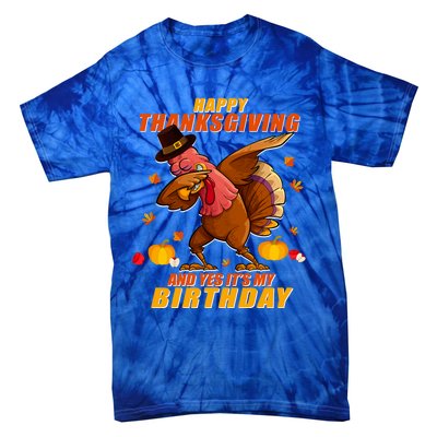 Birthday Happy Thanksgiving Dabbing Turkey Dab Gift Tie-Dye T-Shirt