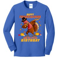 Birthday Happy Thanksgiving Dabbing Turkey Dab Gift Kids Long Sleeve Shirt