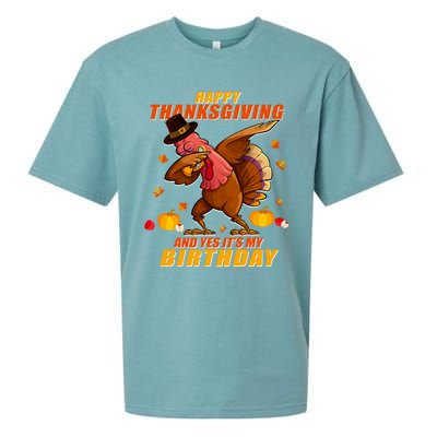 Birthday Happy Thanksgiving Dabbing Turkey Dab Gift Sueded Cloud Jersey T-Shirt