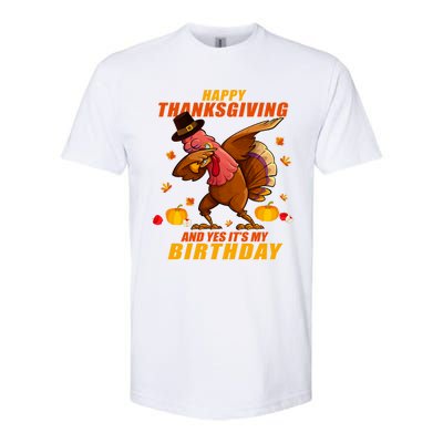 Birthday Happy Thanksgiving Dabbing Turkey Dab Gift Softstyle CVC T-Shirt