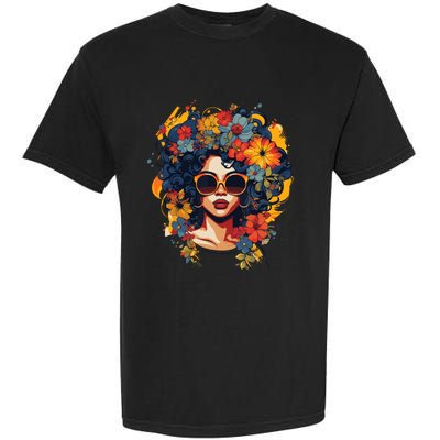 Black History T Shrits For Wo Afro Flower Hair Juneteenth Garment-Dyed Heavyweight T-Shirt