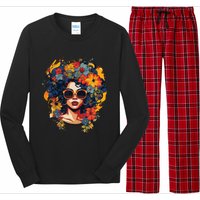 Black History T Shrits For Wo Afro Flower Hair Juneteenth Long Sleeve Pajama Set