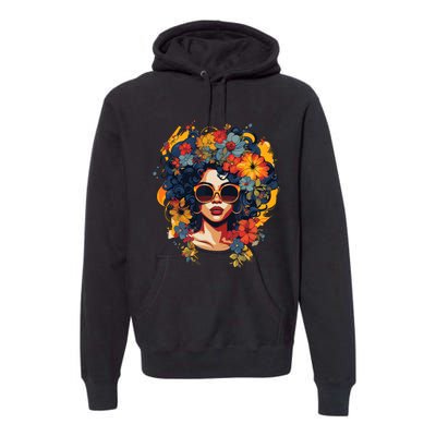 Black History T Shrits For Wo Afro Flower Hair Juneteenth Premium Hoodie