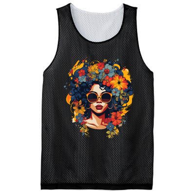 Black History T Shrits For Wo Afro Flower Hair Juneteenth Mesh Reversible Basketball Jersey Tank