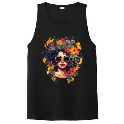 Black History T Shrits For Wo Afro Flower Hair Juneteenth PosiCharge Competitor Tank