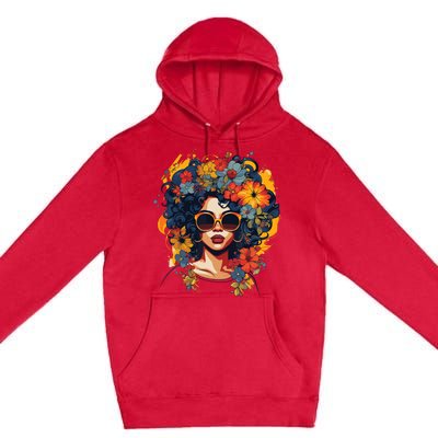 Black History T Shrits For Wo Afro Flower Hair Juneteenth Premium Pullover Hoodie