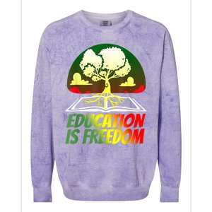 Black History T Shirts For Women Men Education Is Freedom Colorblast Crewneck Sweatshirt