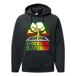 Black History T Shirts For Women Men Education Is Freedom Performance Fleece Hoodie