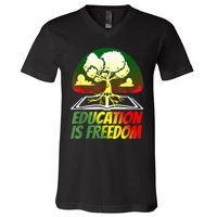 Black History T Shirts For Women Men Education Is Freedom V-Neck T-Shirt