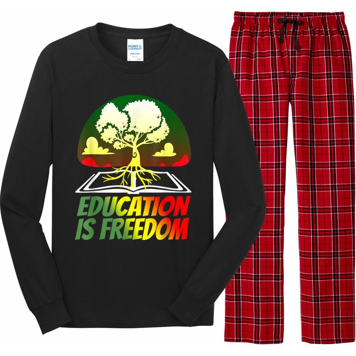 Black History T Shirts For Women Men Education Is Freedom Long Sleeve Pajama Set