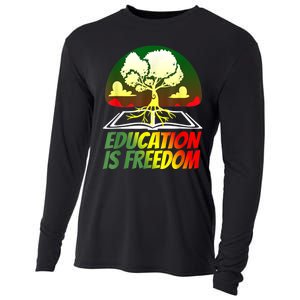 Black History T Shirts For Women Men Education Is Freedom Cooling Performance Long Sleeve Crew