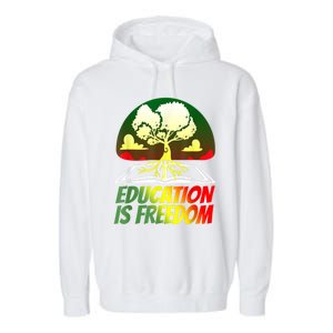 Black History T Shirts For Women Men Education Is Freedom Garment-Dyed Fleece Hoodie