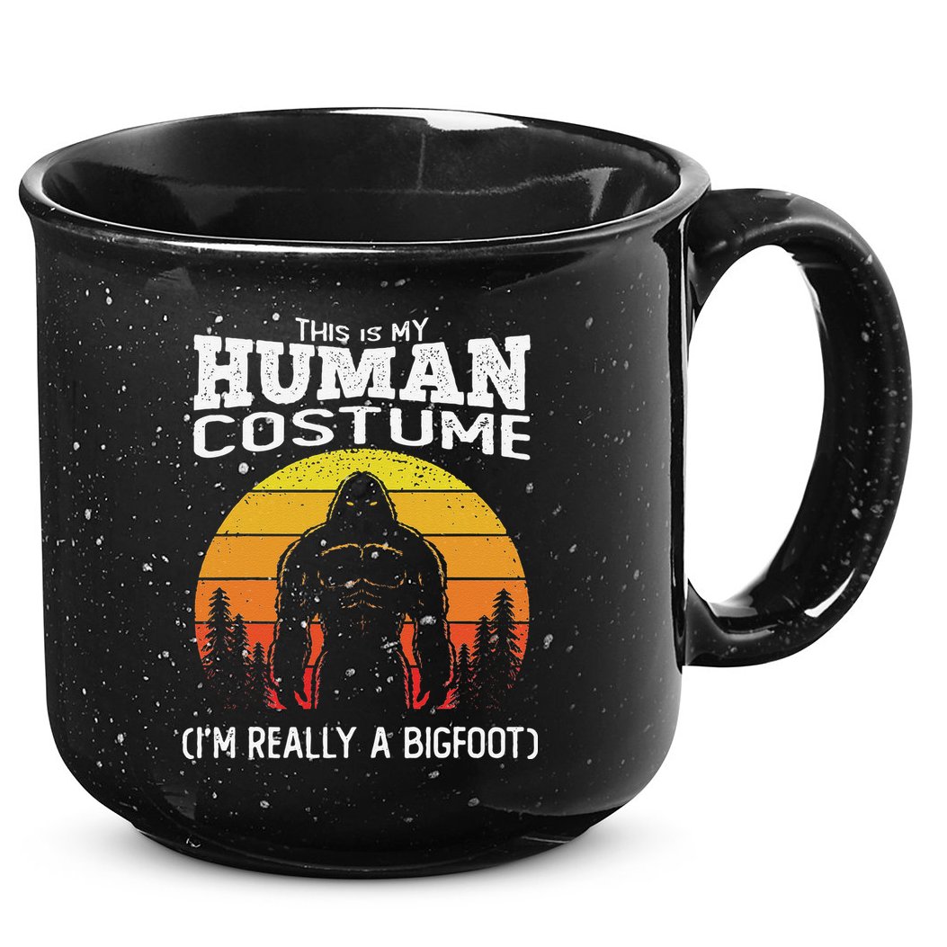 Bigfoot Halloween This Is My Human Costume Im A Bigfoot 15oz Campfire Ceramic Mug