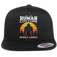 Bigfoot Halloween This Is My Human Costume Im A Bigfoot Flatbill Hat