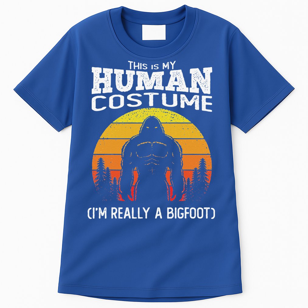 Bigfoot Halloween This Is My Human Costume Im A Bigfoot Tall T-Shirt