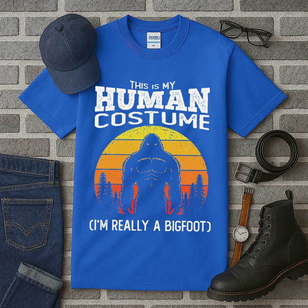 Bigfoot Halloween This Is My Human Costume Im A Bigfoot Tall T-Shirt