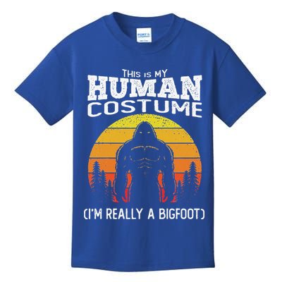 Bigfoot Halloween This Is My Human Costume Im A Bigfoot Kids T-Shirt