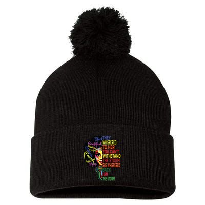 Black History T For Women I Am The Storm Juneteenth Pom Pom 12in Knit Beanie