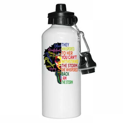 Black History T For Women I Am The Storm Juneteenth Aluminum Water Bottle 