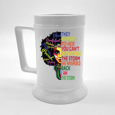 Black History T For Women I Am The Storm Juneteenth Beer Stein