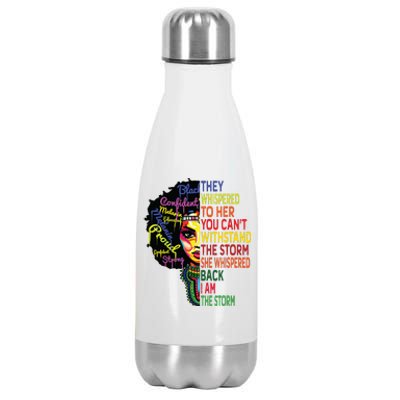 Black History T For Women I Am The Storm Juneteenth Stainless Steel Insulated Water Bottle