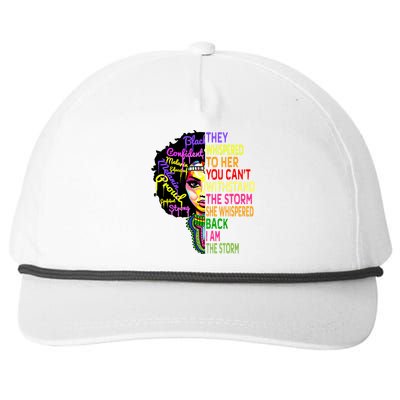 Black History T Shirts For Women I Am The Storm Juneteenth Snapback Five-Panel Rope Hat