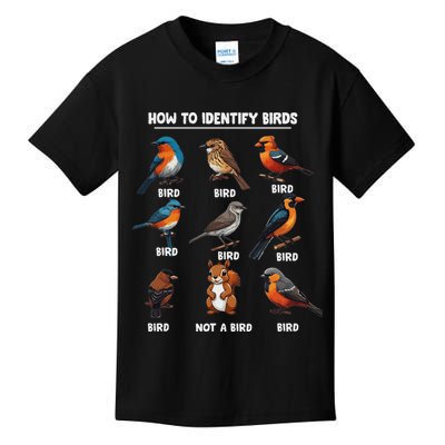 Bird How To Identify Birds Birds Lovers Watching Kids T-Shirt