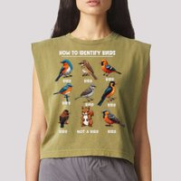 Bird How To Identify Birds Birds Lovers Watching Garment-Dyed Women's Muscle Tee