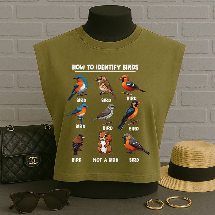 Bird How To Identify Birds Birds Lovers Watching Garment-Dyed Women's Muscle Tee