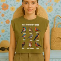 Bird How To Identify Birds Birds Lovers Watching Garment-Dyed Women's Muscle Tee