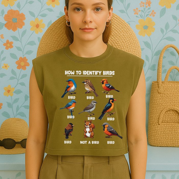 Bird How To Identify Birds Birds Lovers Watching Garment-Dyed Women's Muscle Tee
