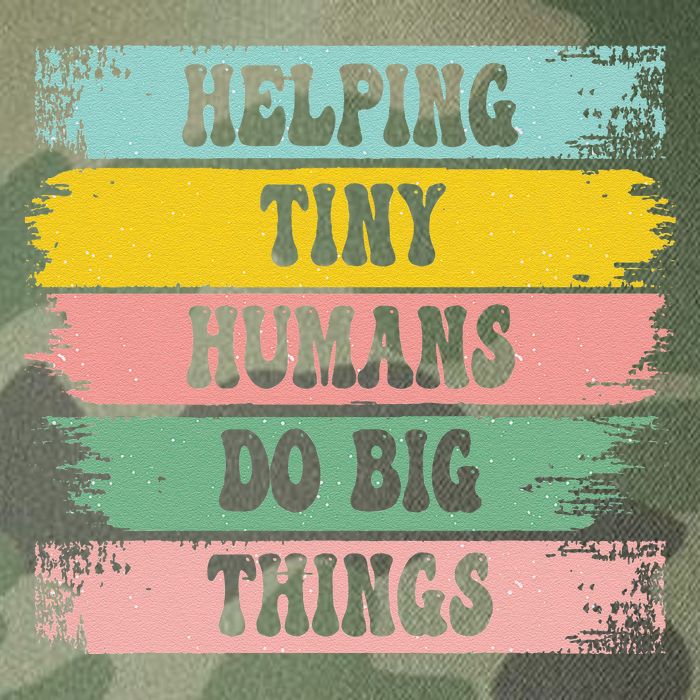 Brushstroke Helping Tiny Humans Do Big Things Speed Teacher Legacy Tie Dye Trucker Hat
