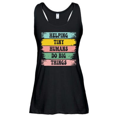 Brushstroke Helping Tiny Humans Do Big Things Speed Teacher Ladies Essential Flowy Tank