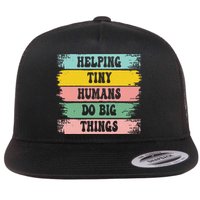 Brushstroke Helping Tiny Humans Do Big Things Speed Teacher Flat Bill Trucker Hat