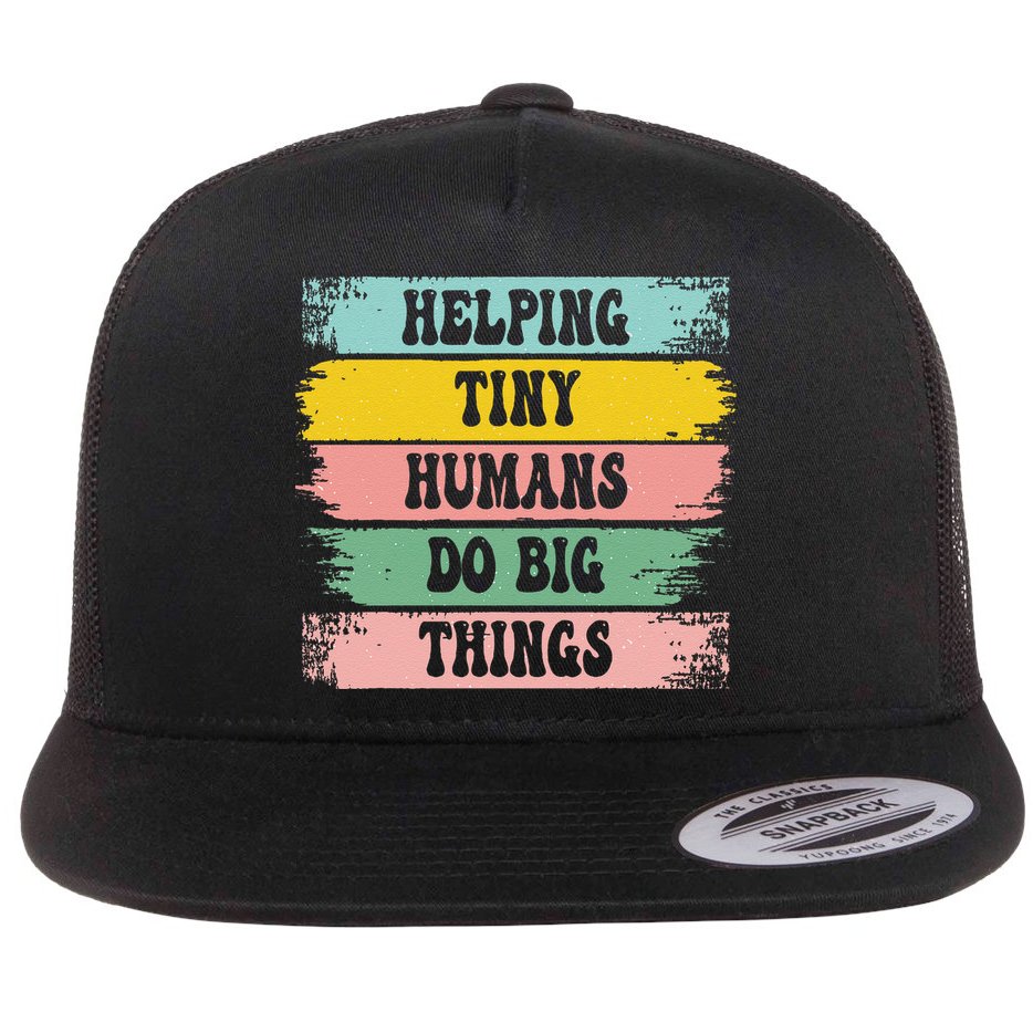 Brushstroke Helping Tiny Humans Do Big Things Speed Teacher Flat Bill Trucker Hat