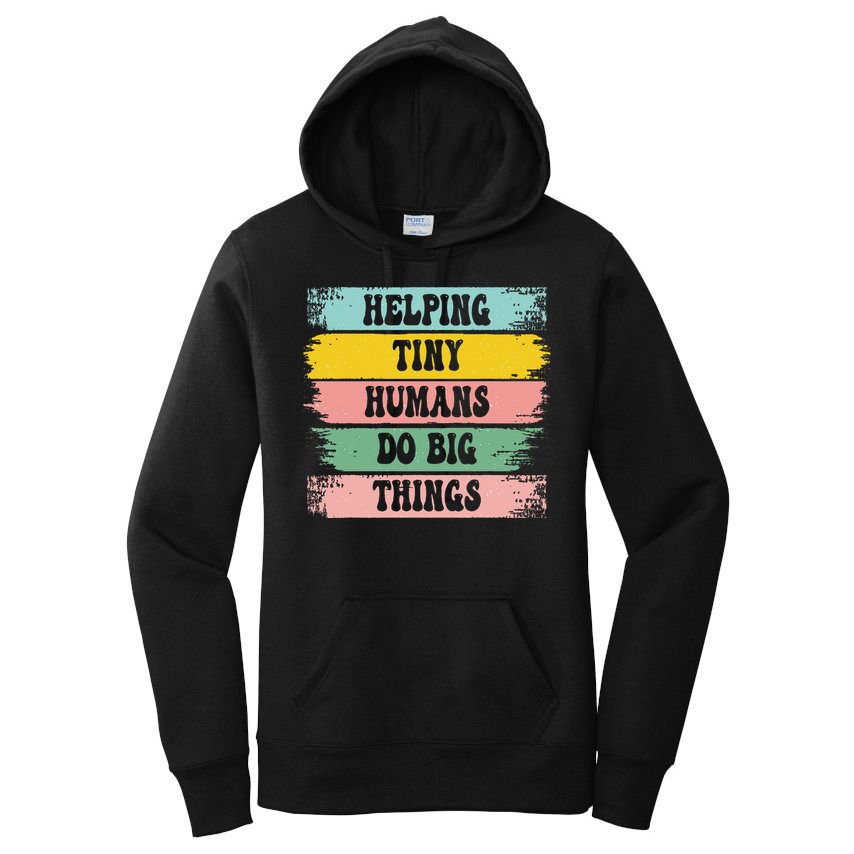 Brushstroke Helping Tiny Humans Do Big Things Speed Teacher Women's Pullover Hoodie