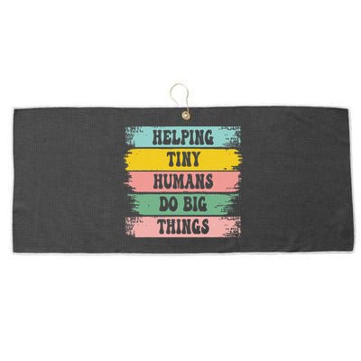 Brushstroke Helping Tiny Humans Do Big Things Speed Teacher Large Microfiber Waffle Golf Towel