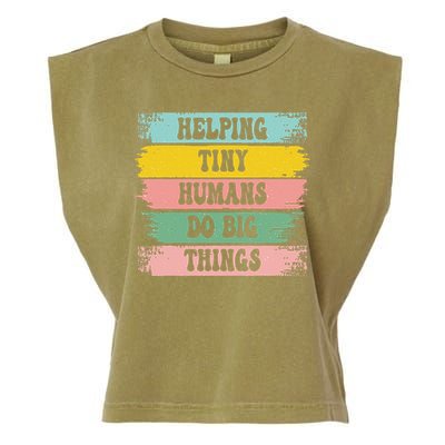 Brushstroke Helping Tiny Humans Do Big Things Speed Teacher Garment-Dyed Women's Muscle Tee