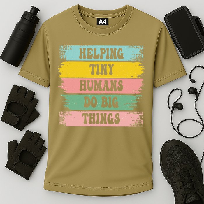 Brushstroke Helping Tiny Humans Do Big Things Speed Teacher Performance Shirt